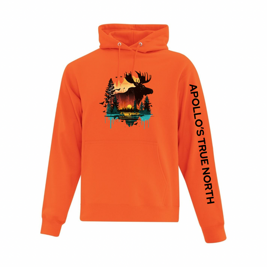 Sunset Moose Blaze Orange Hoodie